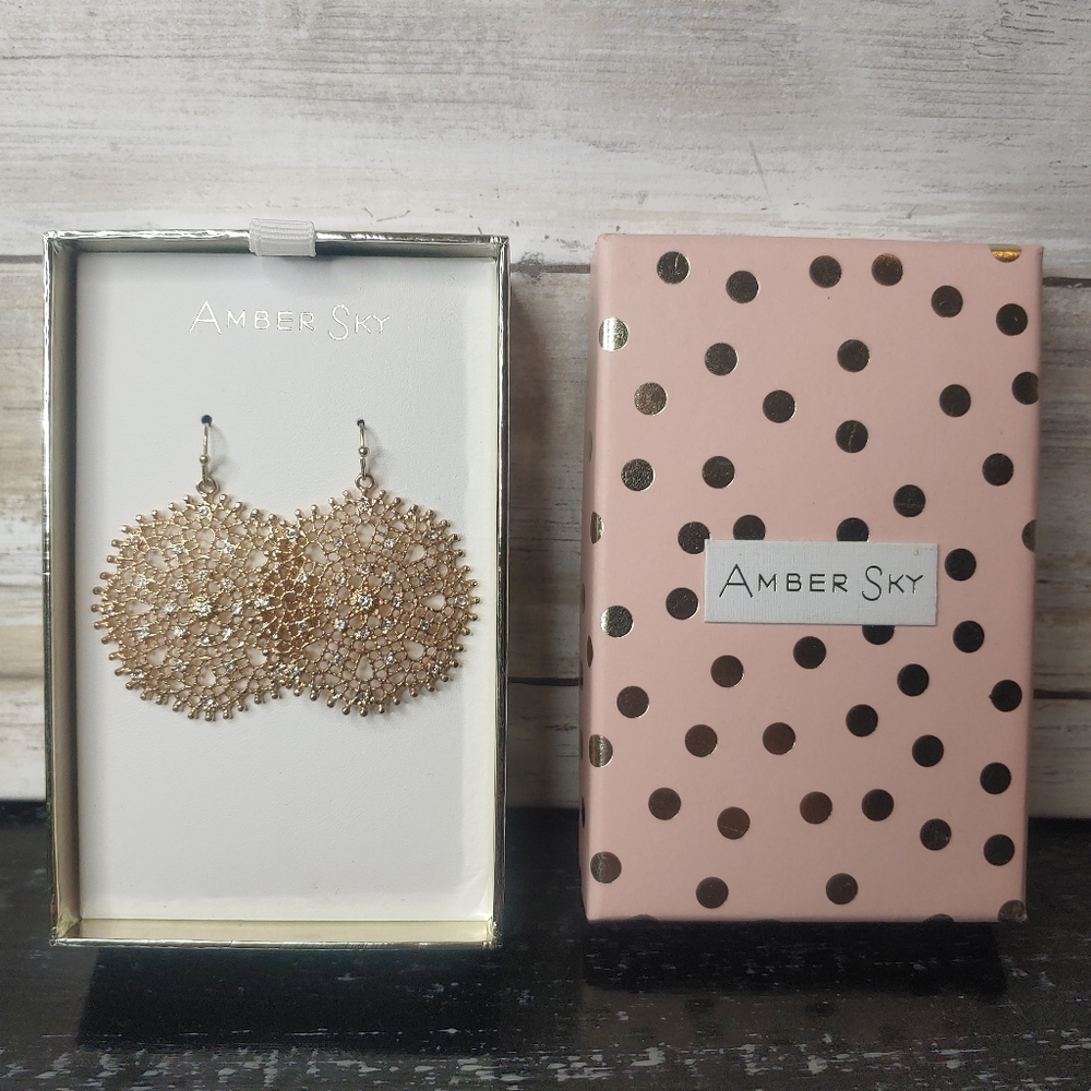 Amber Sky gold-tone dangle earrings